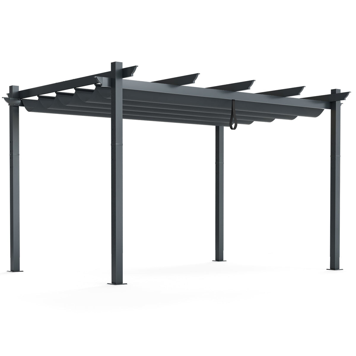 10 × 13 ft Aluminum Pergola with Retractable Canopy – Beige